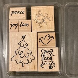 Stampin' Up! CHRISTMAS PEACE Wooden Stamp Set RETIRED